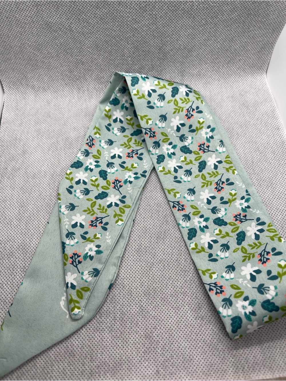 Floral Print Mint Green Scarf Tie - Women Accessories